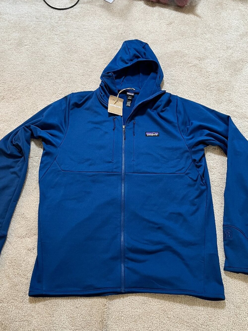 NEW Patagonia Men's R1 Thermal Full Zip Hoody Blue Size XL -MSRP $219